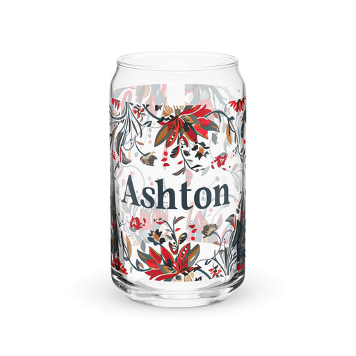 Ashton Exclusive Name Art Piece Can - Shaped Glass Home Office Work Mexican Spanish Pride Gift Cup One - Of - A - Kind Calligraphy Glass | A9 - Mexicada