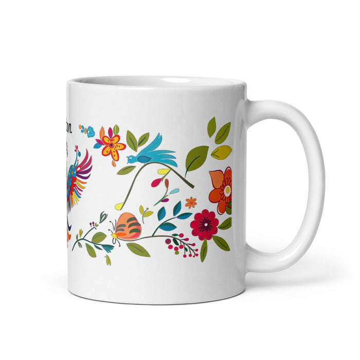 Ashton Exclusive Name Art Piece Home Office Work Coffee Mug Mexican Spanish Pride Gift Cup One-Of-A-Kind Calligraphy White Glossy Mug | A1 Mexicada 11 oz