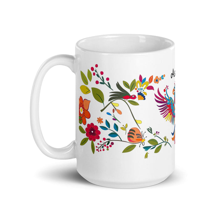 Ashton Exclusive Name Art Piece Home Office Work Coffee Mug Mexican Spanish Pride Gift Cup One-Of-A-Kind Calligraphy White Glossy Mug | A1 Mexicada