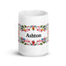 Ashton Exclusive Name Art Piece Home Office Work Coffee Mug Mexican Spanish Pride Gift Cup One - Of - A - Kind Calligraphy White Glossy Mug | A10 - Mexicada