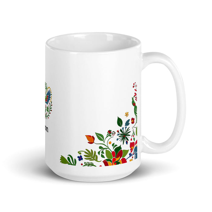 Ashton Exclusive Name Art Piece Home Office Work Coffee Mug Mexican Spanish Pride Gift Cup One - Of - A - Kind Calligraphy White Glossy Mug | A12 - Mexicada