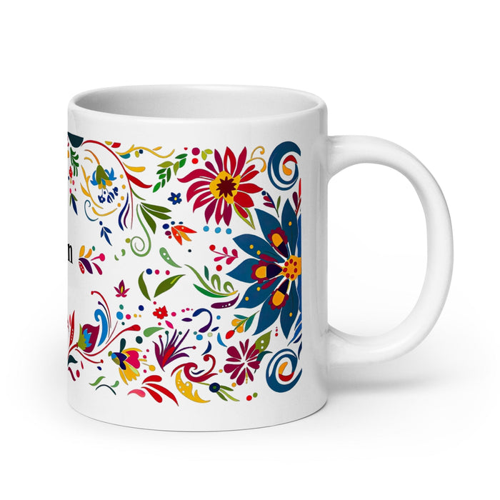 Ashton Exclusive Name Art Piece Home Office Work Coffee Mug Mexican Spanish Pride Gift Cup One - Of - A - Kind Calligraphy White Glossy Mug | A13 - Mexicada