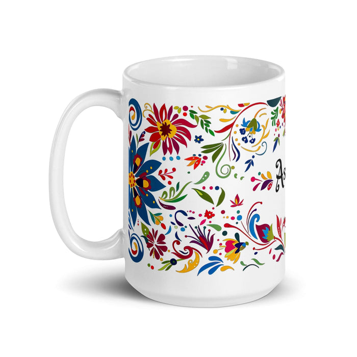 Ashton Exclusive Name Art Piece Home Office Work Coffee Mug Mexican Spanish Pride Gift Cup One-Of-A-Kind Calligraphy White Glossy Mug | A13 Mexicada