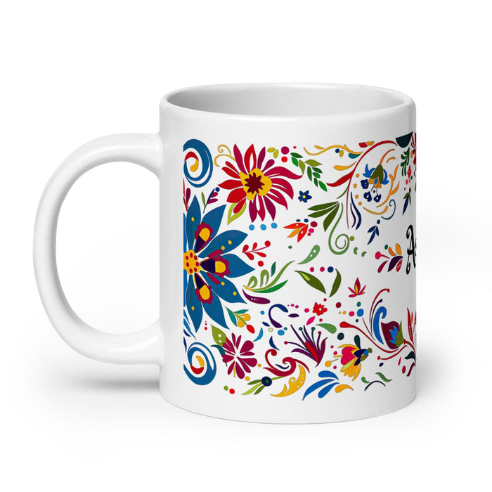 Ashton Exclusive Name Art Piece Home Office Work Coffee Mug Mexican Spanish Pride Gift Cup One-Of-A-Kind Calligraphy White Glossy Mug | A13 Mexicada