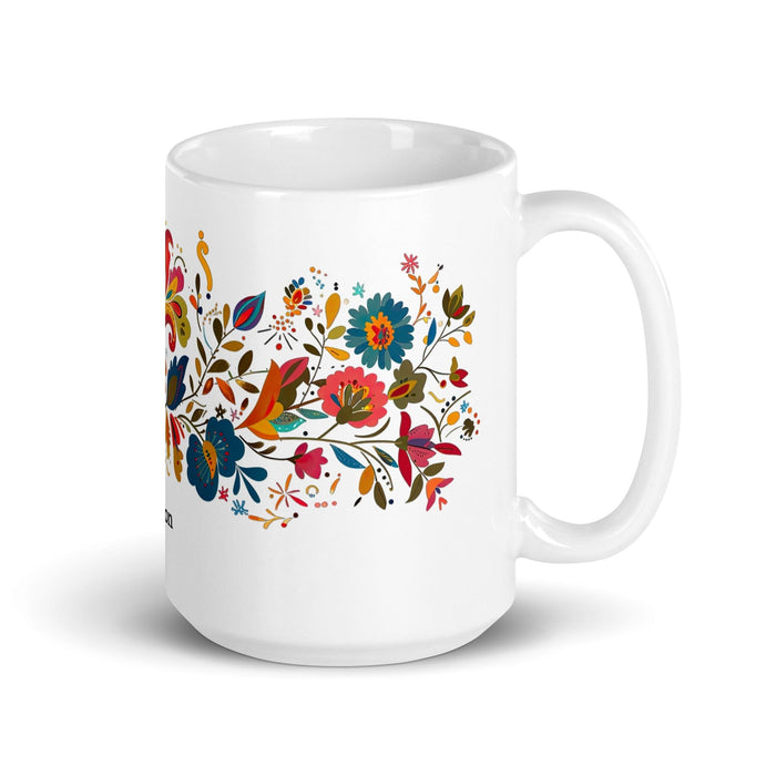 Ashton Exclusive Name Art Piece Home Office Work Coffee Mug Mexican Spanish Pride Gift Cup One-Of-A-Kind Calligraphy White Glossy Mug | A16 Mexicada 15 oz