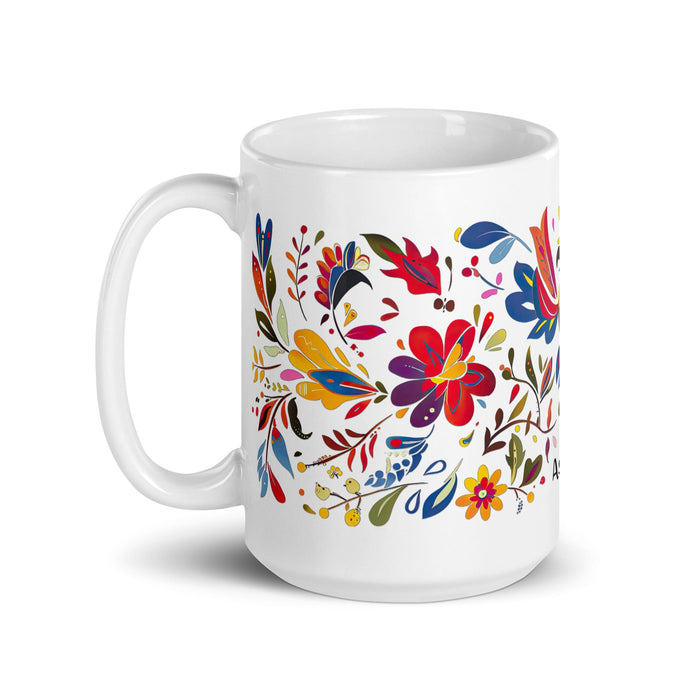 Ashton Exclusive Name Art Piece Home Office Work Coffee Mug Mexican Spanish Pride Gift Cup One - Of - A - Kind Calligraphy White Glossy Mug | A17 - Mexicada