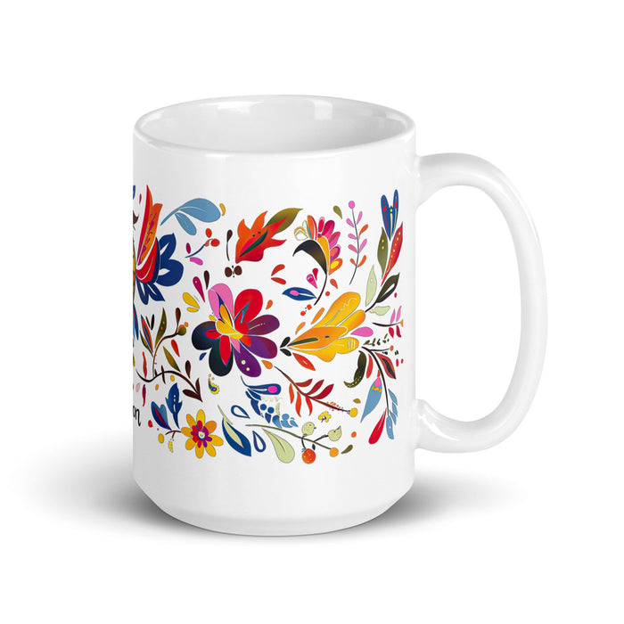 Ashton Exclusive Name Art Piece Home Office Work Coffee Mug Mexican Spanish Pride Gift Cup One - Of - A - Kind Calligraphy White Glossy Mug | A17 - Mexicada