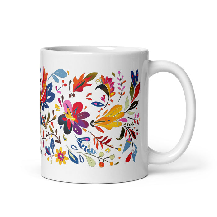 Ashton Exclusive Name Art Piece Home Office Work Coffee Mug Mexican Spanish Pride Gift Cup One - Of - A - Kind Calligraphy White Glossy Mug | A17 - Mexicada