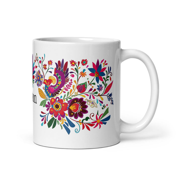 Ashton Exclusive Name Art Piece Home Office Work Coffee Mug Mexican Spanish Pride Gift Cup One - Of - A - Kind Calligraphy White Glossy Mug | A18 - Mexicada