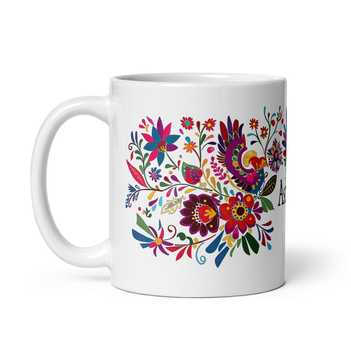 Ashton Exclusive Name Art Piece Home Office Work Coffee Mug Mexican Spanish Pride Gift Cup One - Of - A - Kind Calligraphy White Glossy Mug | A18 - Mexicada