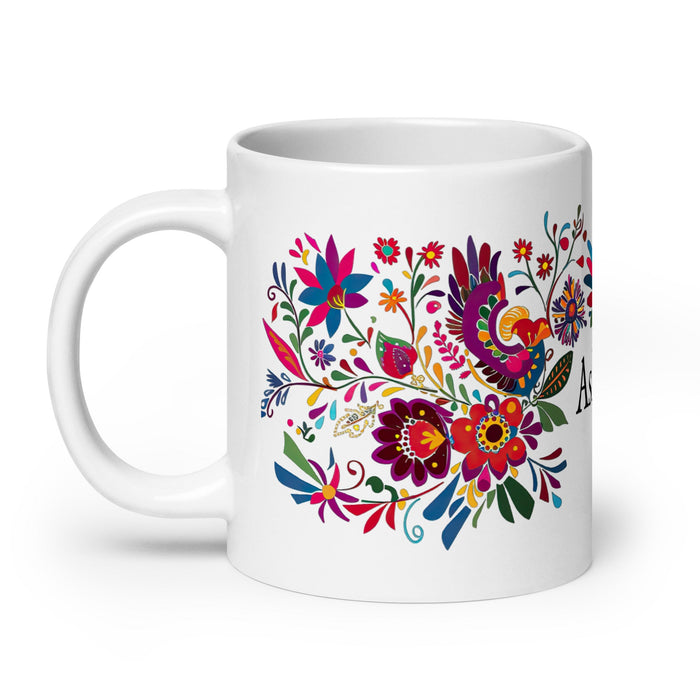 Ashton Exclusive Name Art Piece Home Office Work Coffee Mug Mexican Spanish Pride Gift Cup One - Of - A - Kind Calligraphy White Glossy Mug | A18 - Mexicada