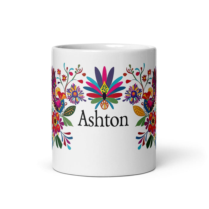 Ashton Exclusive Name Art Piece Home Office Work Coffee Mug Mexican Spanish Pride Gift Cup One-Of-A-Kind Calligraphy White Glossy Mug | A18 Mexicada