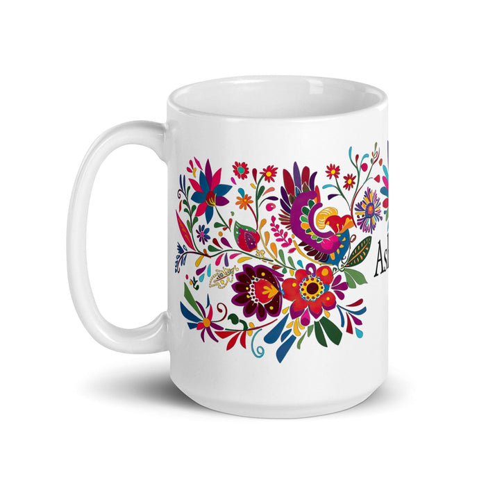 Ashton Exclusive Name Art Piece Home Office Work Coffee Mug Mexican Spanish Pride Gift Cup One-Of-A-Kind Calligraphy White Glossy Mug | A18 Mexicada