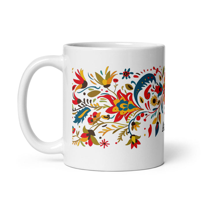 Ashton Exclusive Name Art Piece Home Office Work Coffee Mug Mexican Spanish Pride Gift Cup One-Of-A-Kind Calligraphy White Glossy Mug | A19 Mexicada