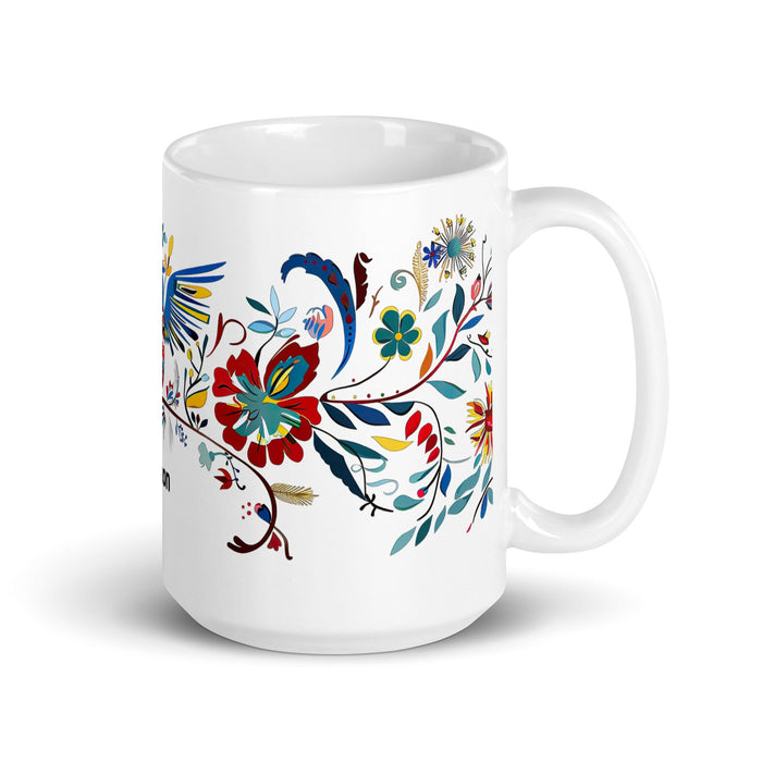 Ashton Exclusive Name Art Piece Home Office Work Coffee Mug Mexican Spanish Pride Gift Cup One - Of - A - Kind Calligraphy White Glossy Mug | A2 - Mexicada