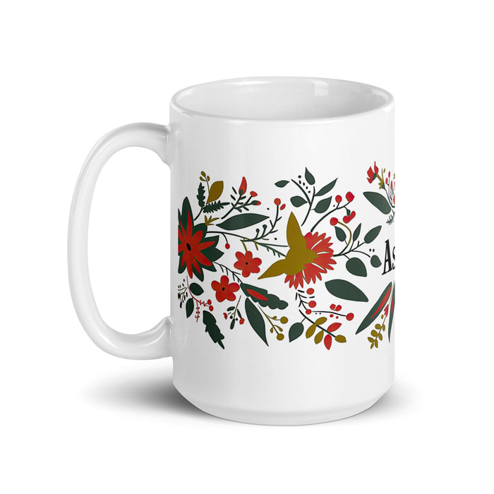 Ashton Exclusive Name Art Piece Home Office Work Coffee Mug Mexican Spanish Pride Gift Cup One - Of - A - Kind Calligraphy White Glossy Mug | A23 - Mexicada