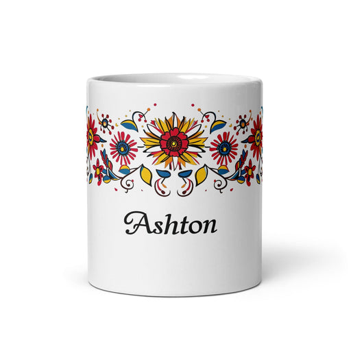 Ashton Exclusive Name Art Piece Home Office Work Coffee Mug Mexican Spanish Pride Gift Cup One-Of-A-Kind Calligraphy White Glossy Mug | A24 Mexicada