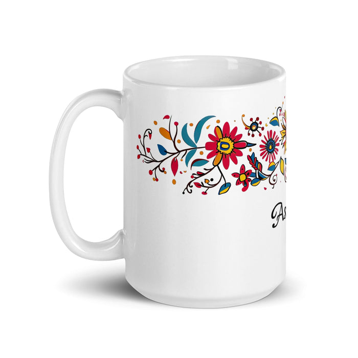 Ashton Exclusive Name Art Piece Home Office Work Coffee Mug Mexican Spanish Pride Gift Cup One-Of-A-Kind Calligraphy White Glossy Mug | A24 Mexicada