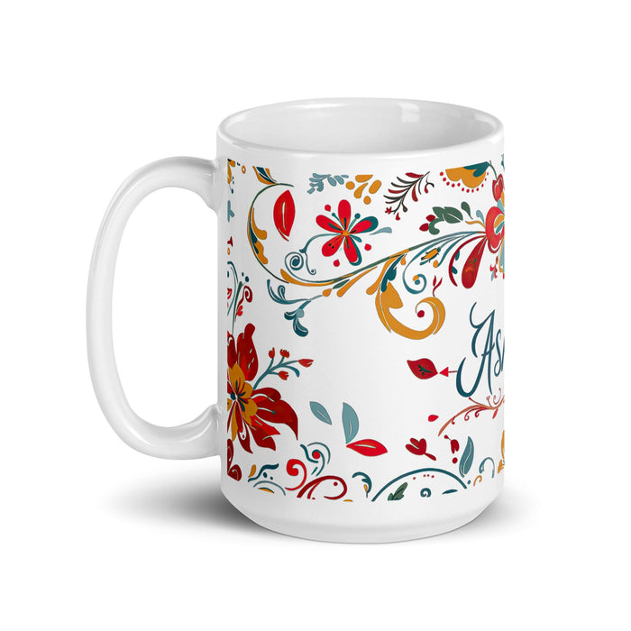 Ashton Exclusive Name Art Piece Home Office Work Coffee Mug Mexican Spanish Pride Gift Cup One - Of - A - Kind Calligraphy White Glossy Mug | A25 - Mexicada