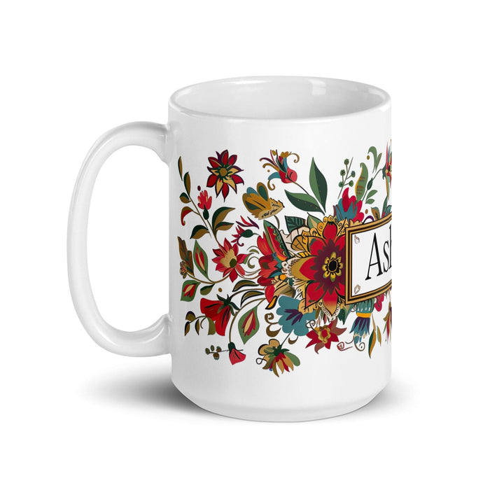 Ashton Exclusive Name Art Piece Home Office Work Coffee Mug Mexican Spanish Pride Gift Cup One-Of-A-Kind Calligraphy White Glossy Mug | A26 Mexicada