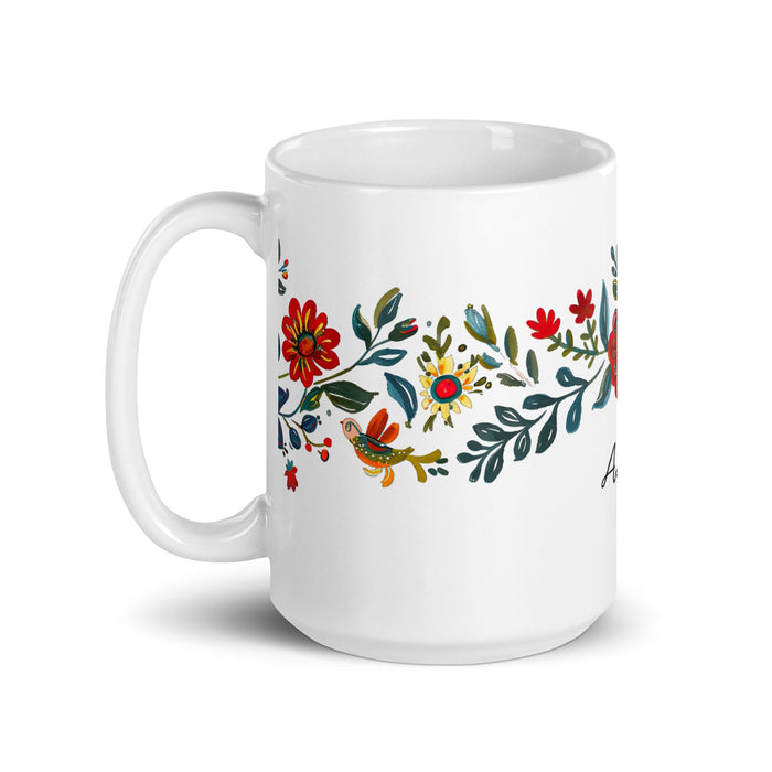 Ashton Exclusive Name Art Piece Home Office Work Coffee Mug Mexican Spanish Pride Gift Cup One - Of - A - Kind Calligraphy White Glossy Mug | A27 - Mexicada