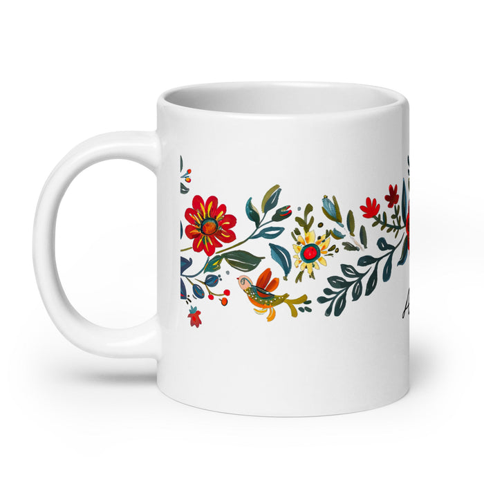 Ashton Exclusive Name Art Piece Home Office Work Coffee Mug Mexican Spanish Pride Gift Cup One - Of - A - Kind Calligraphy White Glossy Mug | A27 - Mexicada