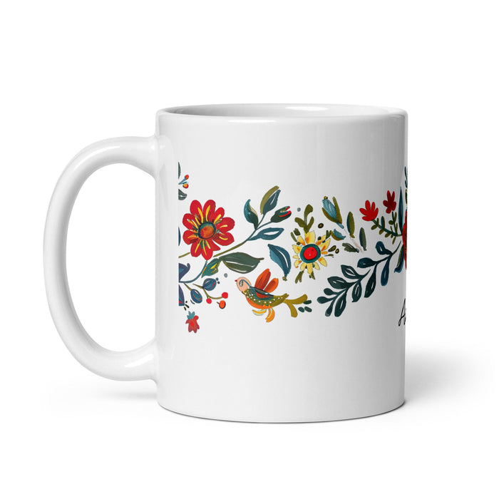 Ashton Exclusive Name Art Piece Home Office Work Coffee Mug Mexican Spanish Pride Gift Cup One - Of - A - Kind Calligraphy White Glossy Mug | A27 - Mexicada