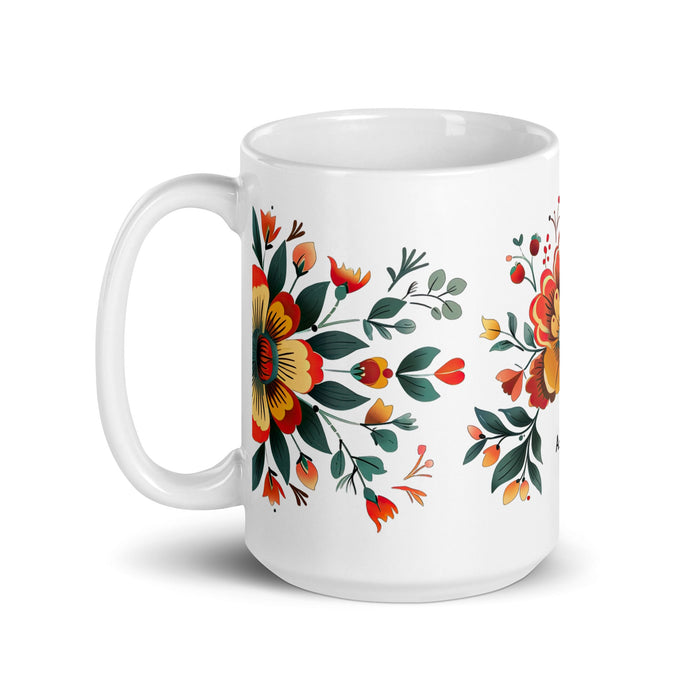 Ashton Exclusive Name Art Piece Home Office Work Coffee Mug Mexican Spanish Pride Gift Cup One - Of - A - Kind Calligraphy White Glossy Mug | A28 - Mexicada