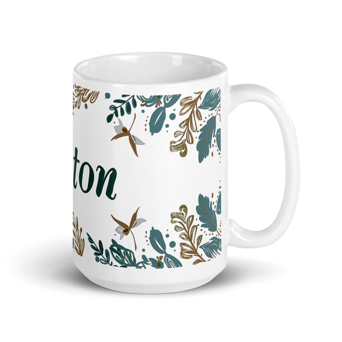 Ashton Exclusive Name Art Piece Home Office Work Coffee Mug Mexican Spanish Pride Gift Cup One-Of-A-Kind Calligraphy White Glossy Mug | A29 Mexicada 15 oz