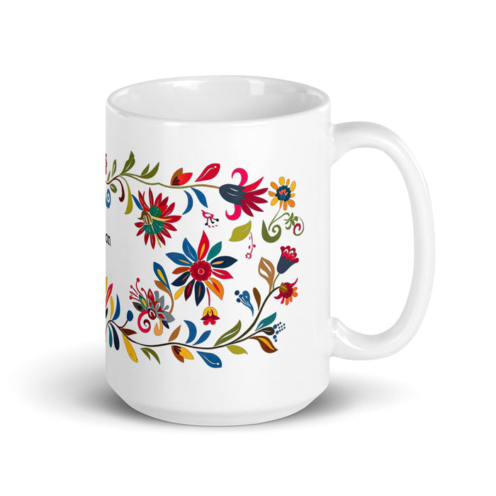 Ashton Exclusive Name Art Piece Home Office Work Coffee Mug Mexican Spanish Pride Gift Cup One - Of - A - Kind Calligraphy White Glossy Mug | A30 - Mexicada