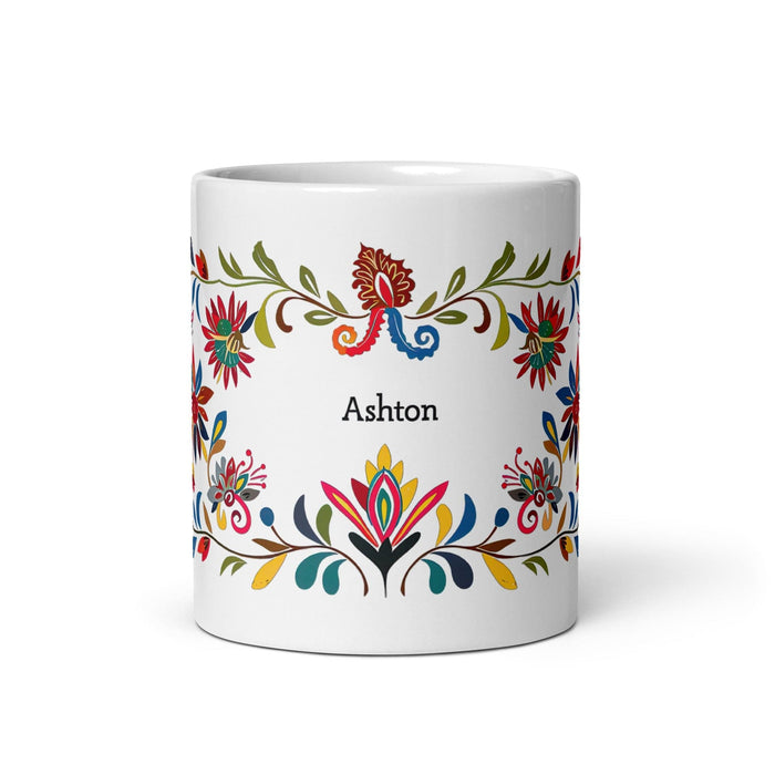 Ashton Exclusive Name Art Piece Home Office Work Coffee Mug Mexican Spanish Pride Gift Cup One-Of-A-Kind Calligraphy White Glossy Mug | A30 Mexicada