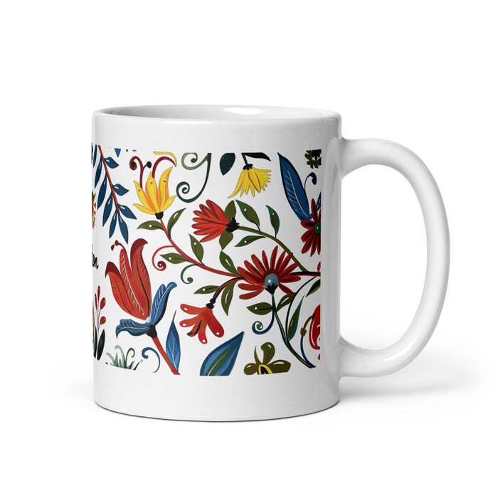 Ashton Exclusive Name Art Piece Home Office Work Coffee Mug Mexican Spanish Pride Gift Cup One - Of - A - Kind Calligraphy White Glossy Mug | A31 - Mexicada