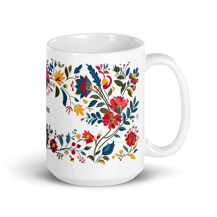 Ashton Exclusive Name Art Piece Home Office Work Coffee Mug Mexican Spanish Pride Gift Cup One - Of - A - Kind Calligraphy White Glossy Mug | A32 - Mexicada