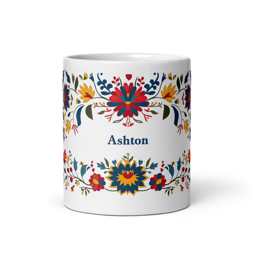 Ashton Exclusive Name Art Piece Home Office Work Coffee Mug Mexican Spanish Pride Gift Cup One-Of-A-Kind Calligraphy White Glossy Mug | A32 Mexicada