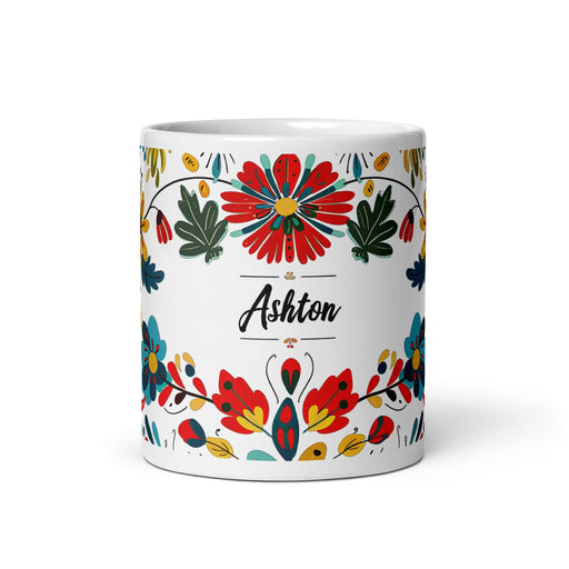 Ashton Exclusive Name Art Piece Home Office Work Coffee Mug Mexican Spanish Pride Gift Cup One-Of-A-Kind Calligraphy White Glossy Mug | A33 Mexicada