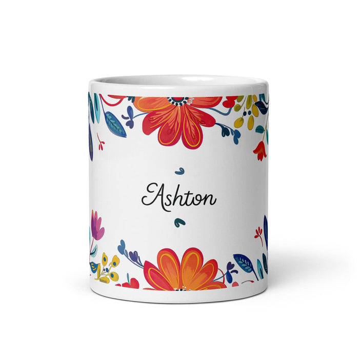 Ashton Exclusive Name Art Piece Home Office Work Coffee Mug Mexican Spanish Pride Gift Cup One-Of-A-Kind Calligraphy White Glossy Mug | A34 Mexicada