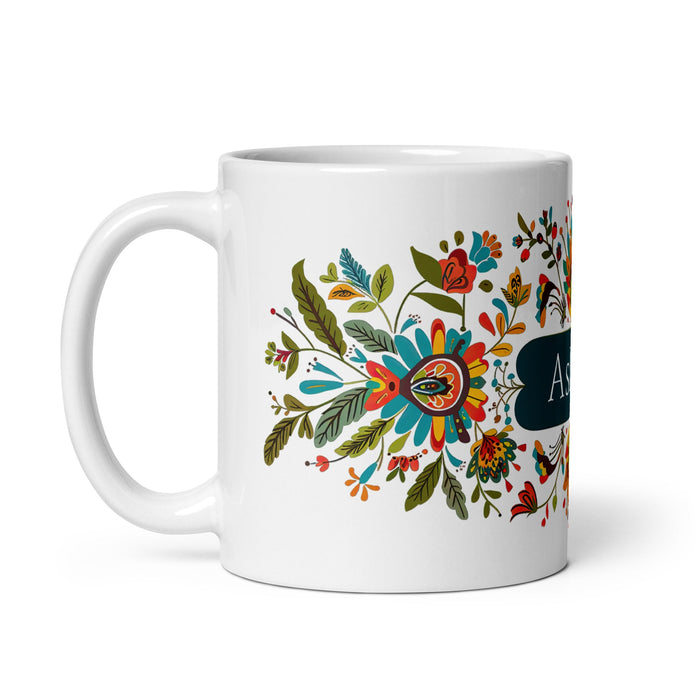 Ashton Exclusive Name Art Piece Home Office Work Coffee Mug Mexican Spanish Pride Gift Cup One - Of - A - Kind Calligraphy White Glossy Mug | A36 - Mexicada