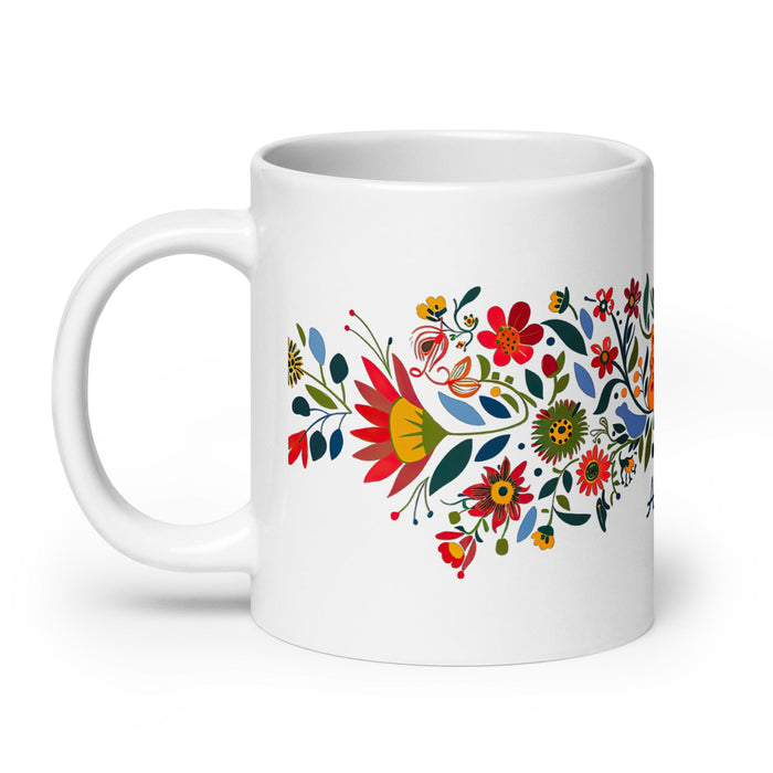 Ashton Exclusive Name Art Piece Home Office Work Coffee Mug Mexican Spanish Pride Gift Cup One - Of - A - Kind Calligraphy White Glossy Mug | A5 - Mexicada