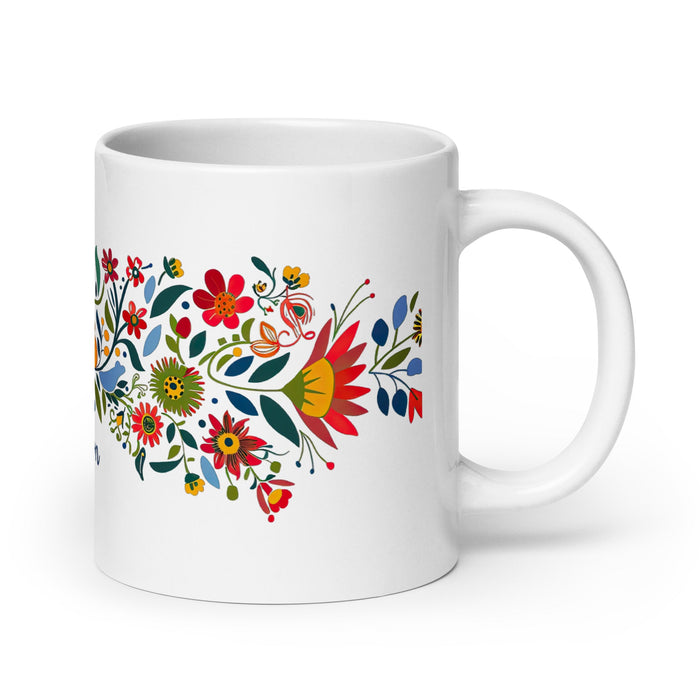 Ashton Exclusive Name Art Piece Home Office Work Coffee Mug Mexican Spanish Pride Gift Cup One - Of - A - Kind Calligraphy White Glossy Mug | A5 - Mexicada