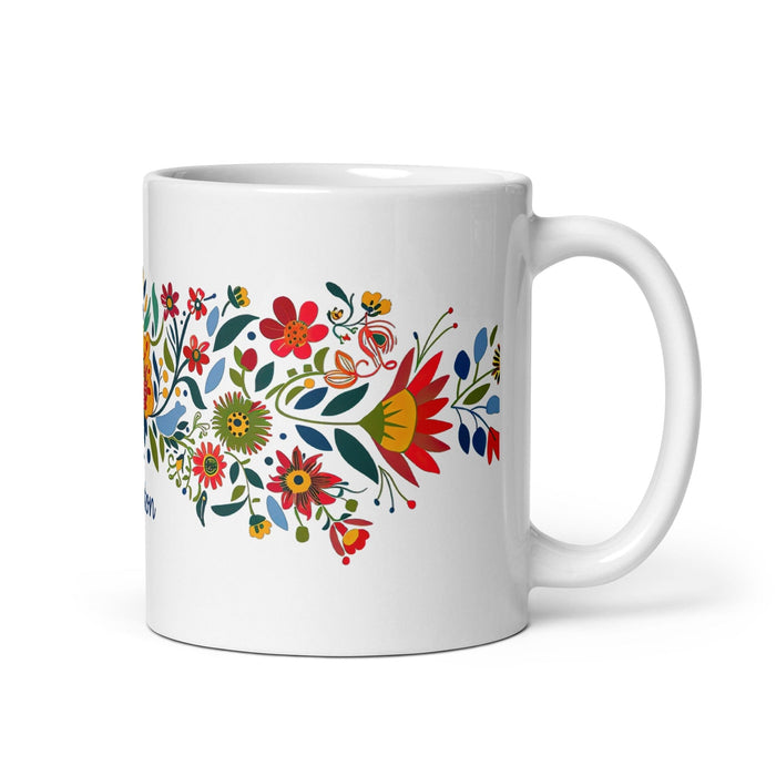 Ashton Exclusive Name Art Piece Home Office Work Coffee Mug Mexican Spanish Pride Gift Cup One-Of-A-Kind Calligraphy White Glossy Mug | A5 Mexicada 11 oz