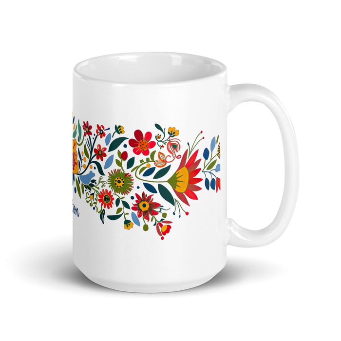 Ashton Exclusive Name Art Piece Home Office Work Coffee Mug Mexican Spanish Pride Gift Cup One-Of-A-Kind Calligraphy White Glossy Mug | A5 Mexicada 15 oz