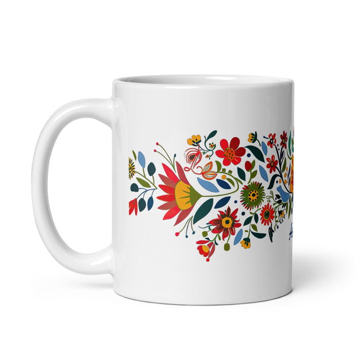 Ashton Exclusive Name Art Piece Home Office Work Coffee Mug Mexican Spanish Pride Gift Cup One-Of-A-Kind Calligraphy White Glossy Mug | A5 Mexicada