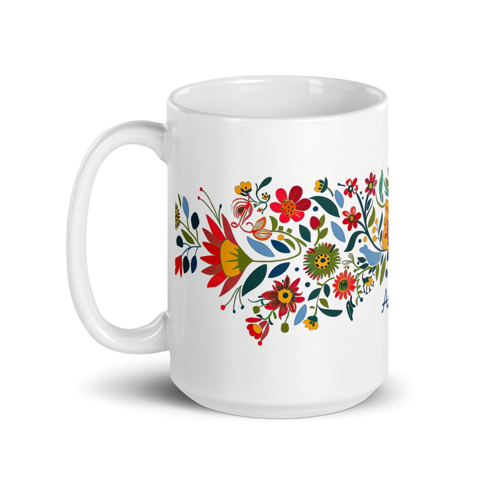 Ashton Exclusive Name Art Piece Home Office Work Coffee Mug Mexican Spanish Pride Gift Cup One-Of-A-Kind Calligraphy White Glossy Mug | A5 Mexicada