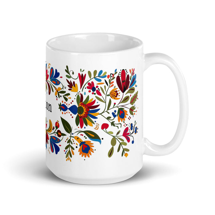 Ashton Exclusive Name Art Piece Home Office Work Coffee Mug Mexican Spanish Pride Gift Cup One - Of - A - Kind Calligraphy White Glossy Mug | A6 - Mexicada