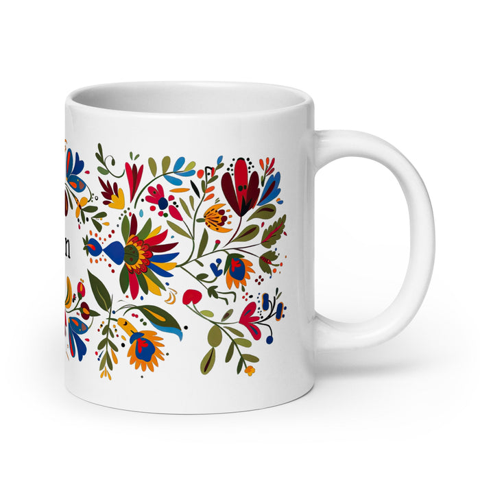 Ashton Exclusive Name Art Piece Home Office Work Coffee Mug Mexican Spanish Pride Gift Cup One - Of - A - Kind Calligraphy White Glossy Mug | A6 - Mexicada