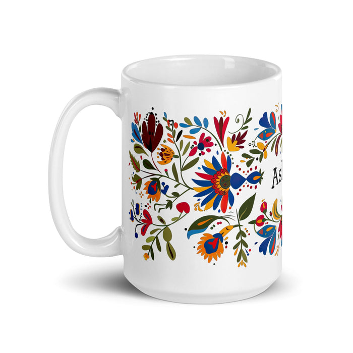 Ashton Exclusive Name Art Piece Home Office Work Coffee Mug Mexican Spanish Pride Gift Cup One - Of - A - Kind Calligraphy White Glossy Mug | A6 - Mexicada