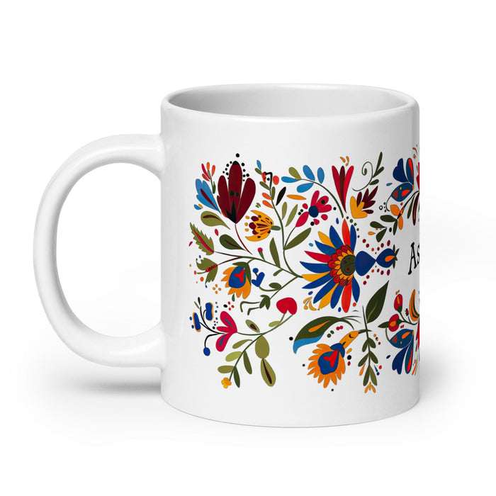 Ashton Exclusive Name Art Piece Home Office Work Coffee Mug Mexican Spanish Pride Gift Cup One - Of - A - Kind Calligraphy White Glossy Mug | A6 - Mexicada