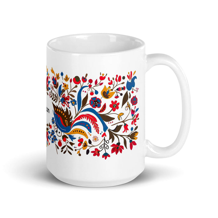 Ashton Exclusive Name Art Piece Home Office Work Coffee Mug Mexican Spanish Pride Gift Cup One-Of-A-Kind Calligraphy White Glossy Mug | A7 Mexicada 15 oz