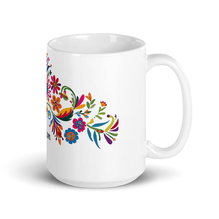 Ashton Exclusive Name Art Piece Home Office Work Coffee Mug Mexican Spanish Pride Gift Cup One - Of - A - Kind Calligraphy White Glossy Mug | A8 - Mexicada