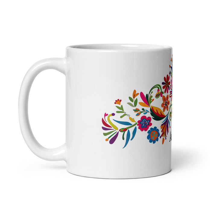 Ashton Exclusive Name Art Piece Home Office Work Coffee Mug Mexican Spanish Pride Gift Cup One - Of - A - Kind Calligraphy White Glossy Mug | A8 - Mexicada